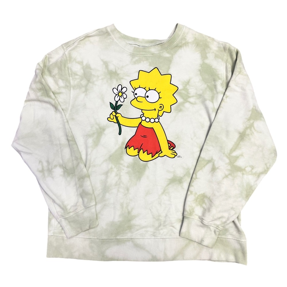 The Simpsons Lisa Simpson Tie‎ Dye Crewneck Sweatshirt XL Vintage Licensed